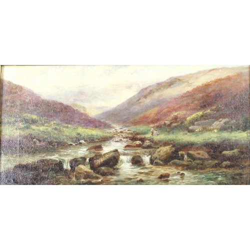 610 - M. Plowman (early 20th century): a pair of Highland scenes, one with a river, the other with cattle,... 