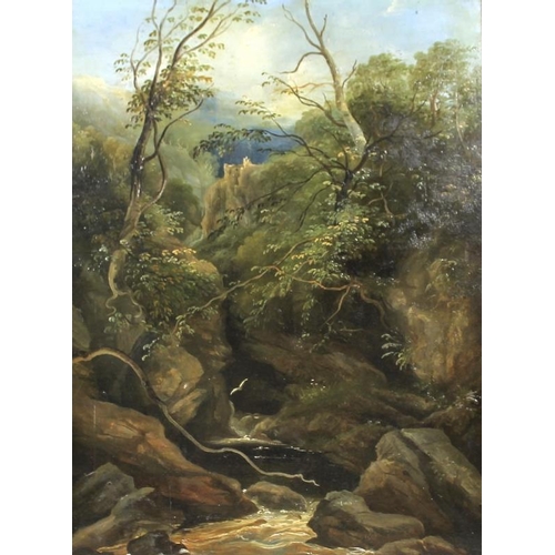 614A - A. E. Scott: an autumn landscape, oil on board, signed lower left, 28 by 32cm, together with an unsi... 