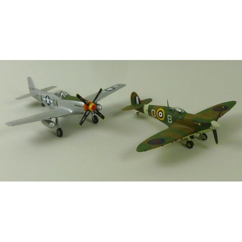 631 - A group of Franklin Mint Armour Collection models, comprising F4U Corsair US Navy II WW Aces, model ... 