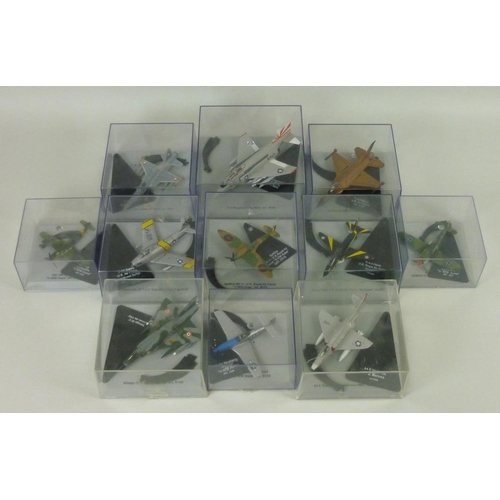 632 - A large collection of metal die cast models of fighter planes by Franklin Mint Armour Collection inc... 