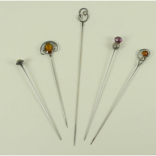 780 - A large collection of Edwardian and later hat pins, including three Charles Horner silver hat pins, ... 