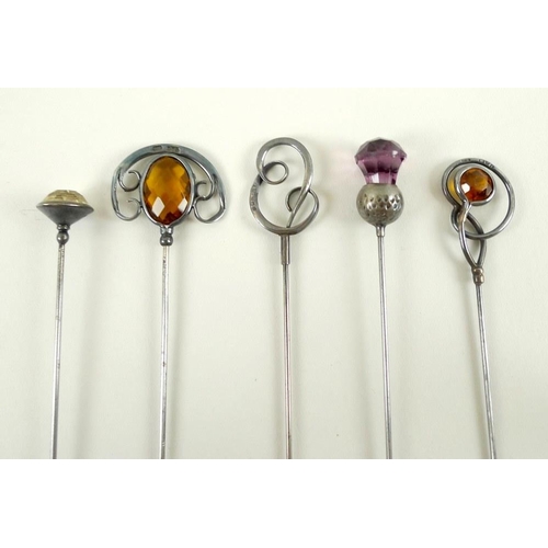 780 - A large collection of Edwardian and later hat pins, including three Charles Horner silver hat pins, ... 