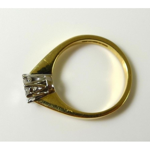 792 - An 18ct gold and solitaire diamond ring, of approximately 0.5ct rough cut, size L, 4.1g.