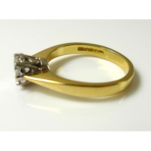 792 - An 18ct gold and solitaire diamond ring, of approximately 0.5ct rough cut, size L, 4.1g.