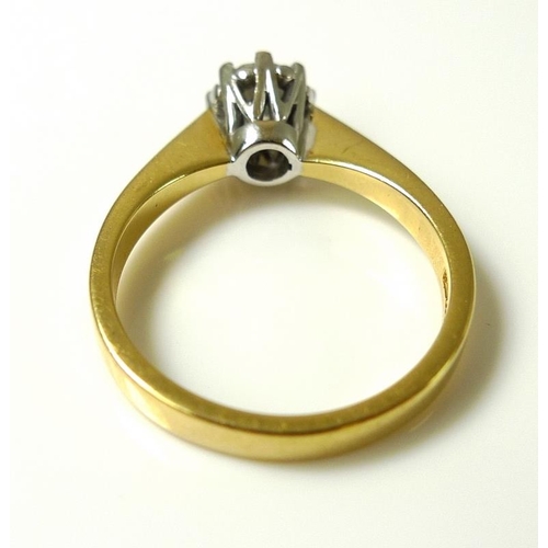 792 - An 18ct gold and solitaire diamond ring, of approximately 0.5ct rough cut, size L, 4.1g.