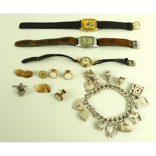 805 - A selection of items including three watches, two by Rotary, the other by Lorus with Mickey Mouse to... 