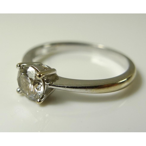 829 - An 18ct white gold and diamond solitaire ring, the brilliant cut diamond of approx 0.5ct, size K, 2.... 