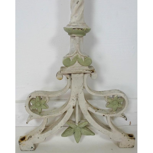 854 - A set of 19th century conservatory cast iron bench stands in the Gothic Revival taste, the table sup... 