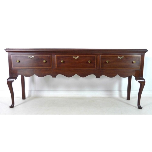 873A - An American mahogany sideboard, late 20th century, marked Virginia Galleries, Henkel House, 198 by 5... 