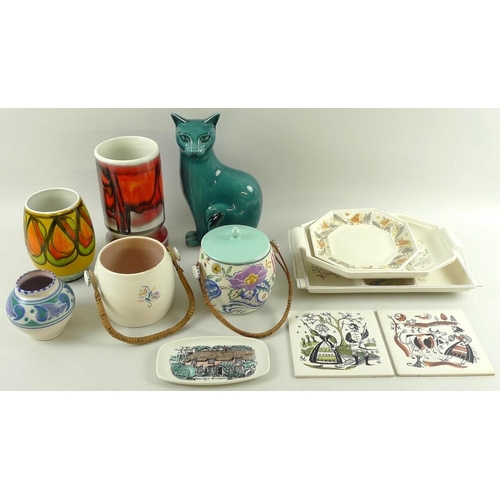 541 - A collection of Poole pottery including a Carter Stabler Adams biscuit barrel, pattern AP, painted b... 