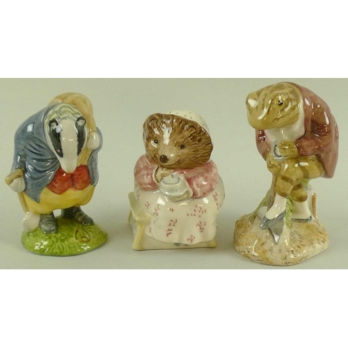 550 - A collection of Royal Albert Beatrix Potter figurines, comprising 'Mrs Tiggy Winkle Takes Tea', 'Joh... 