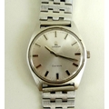An Omega Geneve gentleman's steel cased wristwatch, late 1980's, reference 135.041, circular silvere... 