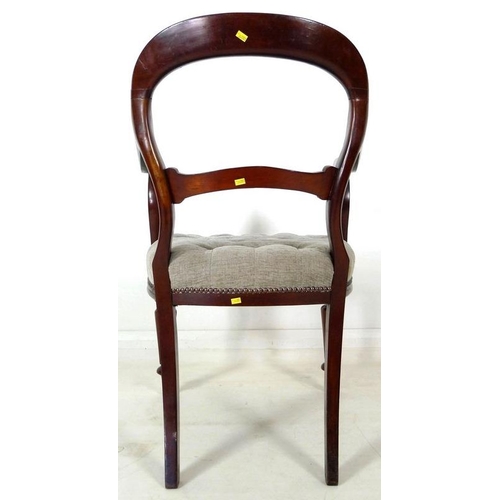 950 - A pair of 19th century open armed library chairs, by Gillows, shaped backs with scroll arms, the sea... 