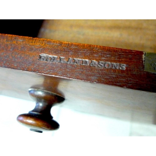 1009 - An early Victorian mahogany twin pedestal desk, by Holland & Sons, tambour roll top enclosing a fitt... 