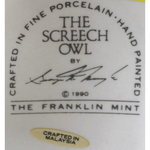 534 - A collection of Franklin Mint figurines, modelled as owls, comprising The Spectacled Owl, 1990, 32 b... 