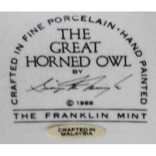 534 - A collection of Franklin Mint figurines, modelled as owls, comprising The Spectacled Owl, 1990, 32 b... 