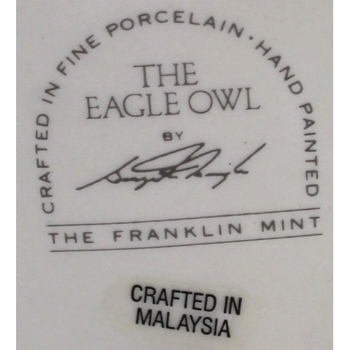 534 - A collection of Franklin Mint figurines, modelled as owls, comprising The Spectacled Owl, 1990, 32 b... 