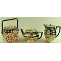 Two pieces of Crown Derby Ware, painted in the Imari Gaudy Welsh pattern, comprising teapot, 14.5cm,... 