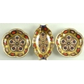 A pair of Royal Crown Derby lobed hexagonal dishes each 11.5cm diameter, together with a further Roy... 
