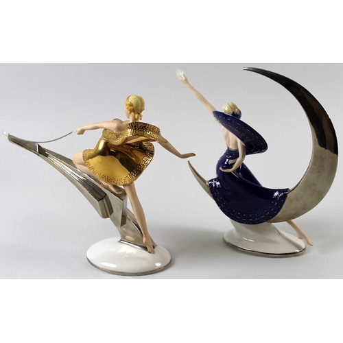 549 - A collection of Franklin Mint porcelain figurines, modelled as ladies, comprising Starlight in Plati... 