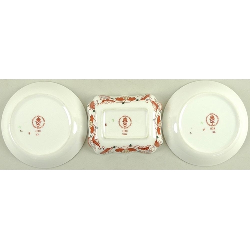 558 - A pair of Royal Crown Derby circular dishes each 11cm diameter, together with a further Royal Crown ... 