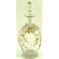A Venetian clear glass decanter and stopper, late 19th century, with gilt decoration, ground pontil,... 