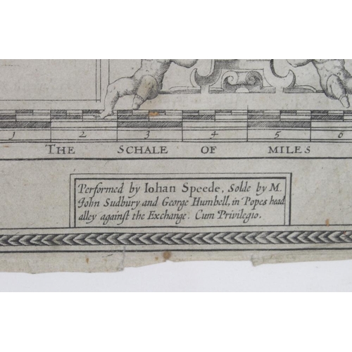 572 - After John Speede (1552-1629): a map of Rutlandshire, dated 1627 with inset detailed maps of Oakham ... 