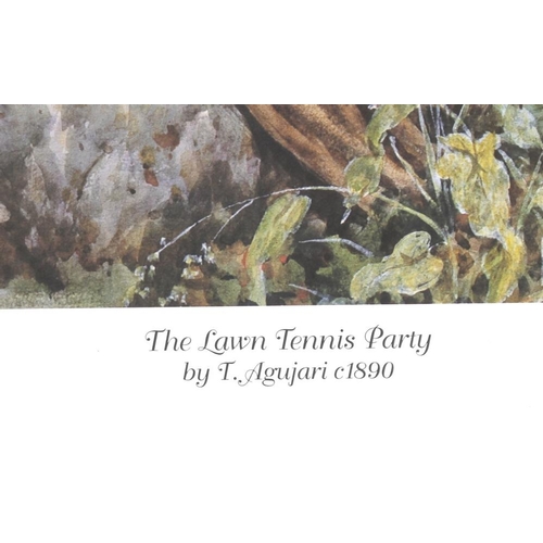 574 - After Tito Agujari (Italian, 1834-1908): 'The Lawn Tennis Party', circa 1890, a limited edition prin... 