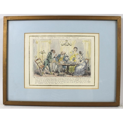 578 - After George Cruikshank (British, 1792-1878): 'Going to Hobby Fair', and ' A Tea Party', both hand c... 