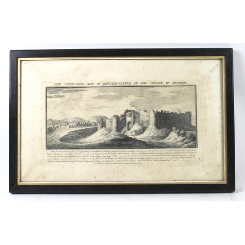 581 - After Samuel and Nathaniel Buck, a set of four 18th century engravings of Welsh Castles, two depicti... 