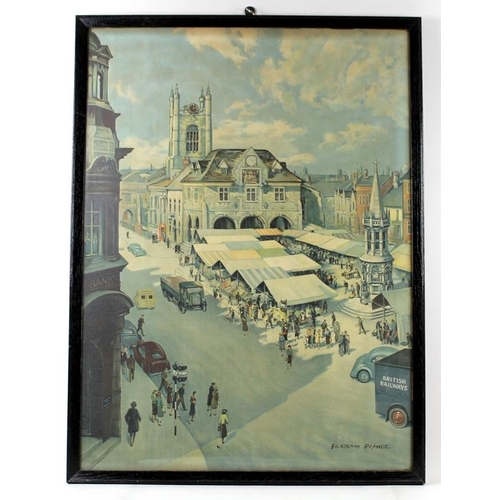 583 - British Railways: an advertising poster lithographic print, circa 1950-60, showing Peterborough Cath... 