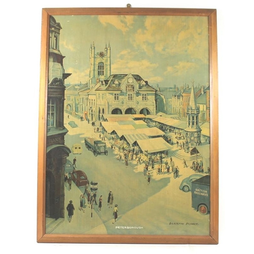 583 - British Railways: an advertising poster lithographic print, circa 1950-60, showing Peterborough Cath... 