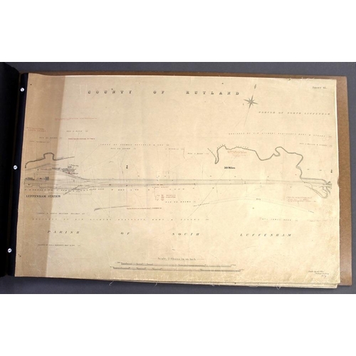 646 - A rare copy of the Railway Line Land Plan from the Estate Agents Office for Midlands Railway Derby, ... 