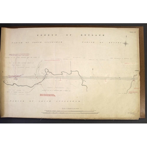 646 - A rare copy of the Railway Line Land Plan from the Estate Agents Office for Midlands Railway Derby, ... 