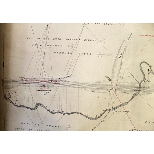 646 - A rare copy of the Railway Line Land Plan from the Estate Agents Office for Midlands Railway Derby, ... 