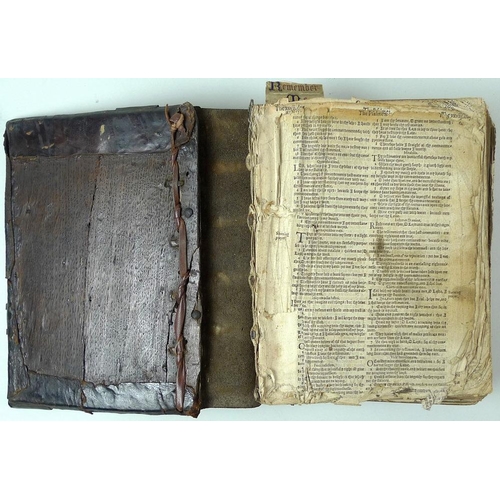 651 - An early 17th century English Bible, Geneva version, bound with the Apocrypha, and Robert F Herrey '... 