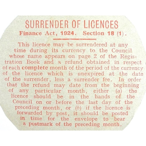 659 - A collection of quarterly tax disks, dating from 5th July 1929, through 1930 and up to 26th March 19... 