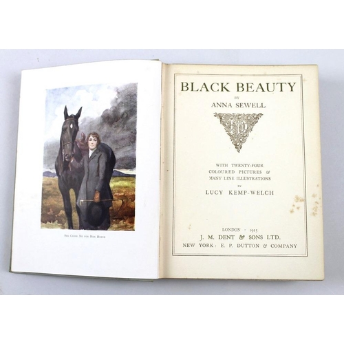 677 - Black Beauty by Anna Sewell, illustrated by Lucy-Kemp Welsh, colour plates intact, the covers cream ... 