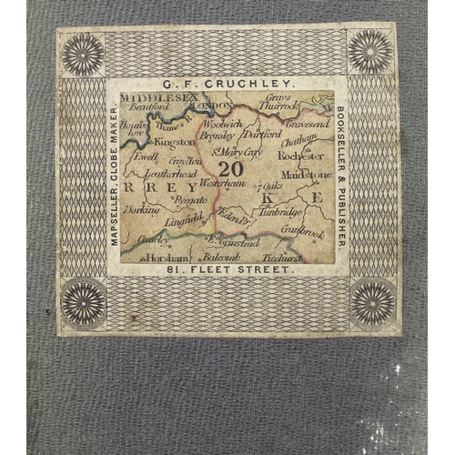 683 - A group of five folding maps, circa 1880, engraved and printed onto linen backing in 21 sections wit... 