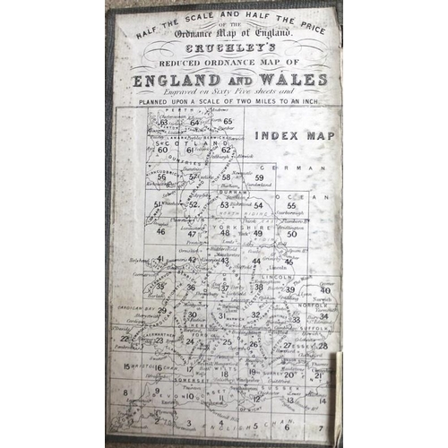 683 - A group of five folding maps, circa 1880, engraved and printed onto linen backing in 21 sections wit... 