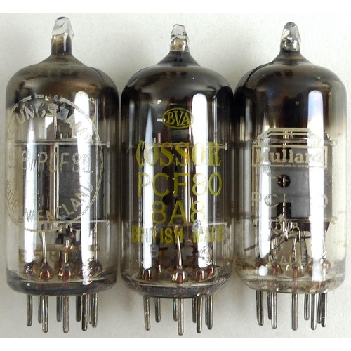 715 - Electronic valves, triodes, double diode pentodes, Rectifiers, Brimar  thermionic valve, five Tungst... 