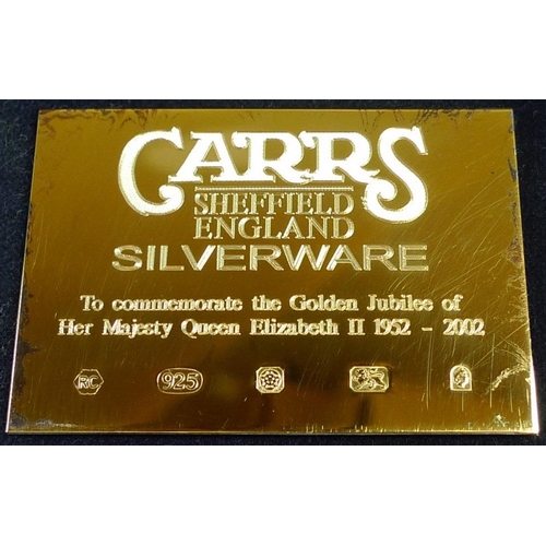 790 - A Carrs, Sheffield, special Golden Jubilee edition canteen of gold plated on silver plated cutlery, ... 