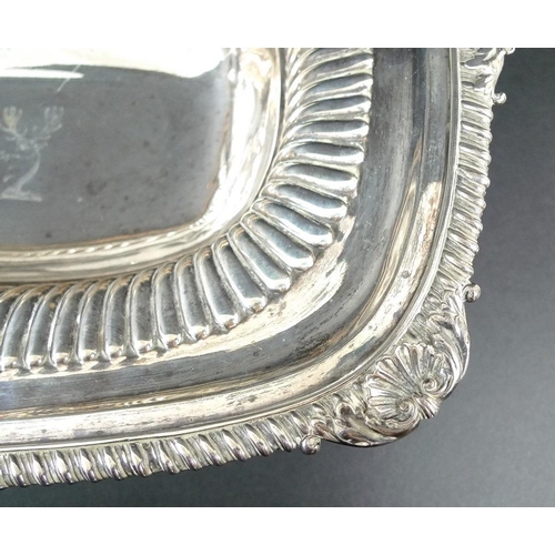 825 - A good George III silver basket, gadrooned cast and applied rim with stylised shell detailing, lobed... 