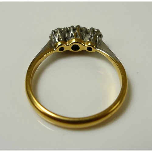 869 - An 18ct gold, platinum and diamond ring, illusion set, total diamond weight, approximately 0.1ct, si... 