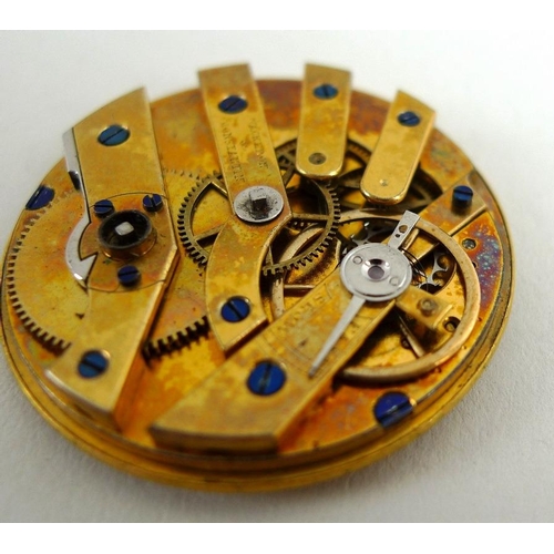 870 - The movement for a 19th century Vacheron & Constantin pocket watch, with floral engraved gilt brass ... 