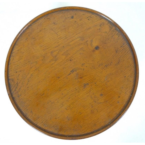 915 - A Victorian oak Lazy Susan, circular dished surface on a turned stepped circular base, 43.5 by 16.5c... 