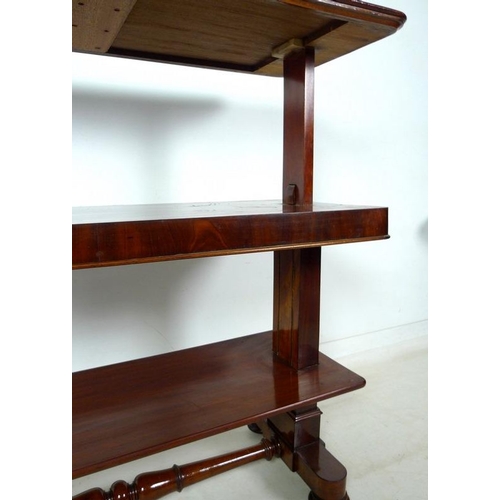 963 - A late Victorian mahogany side table, converting into a three tier dumbwaiter server, rectangular su... 