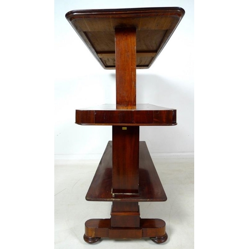 963 - A late Victorian mahogany side table, converting into a three tier dumbwaiter server, rectangular su... 