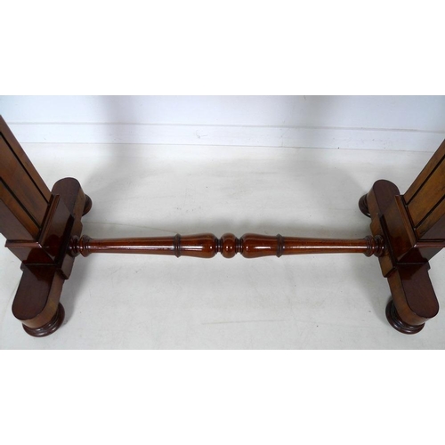 963 - A late Victorian mahogany side table, converting into a three tier dumbwaiter server, rectangular su... 