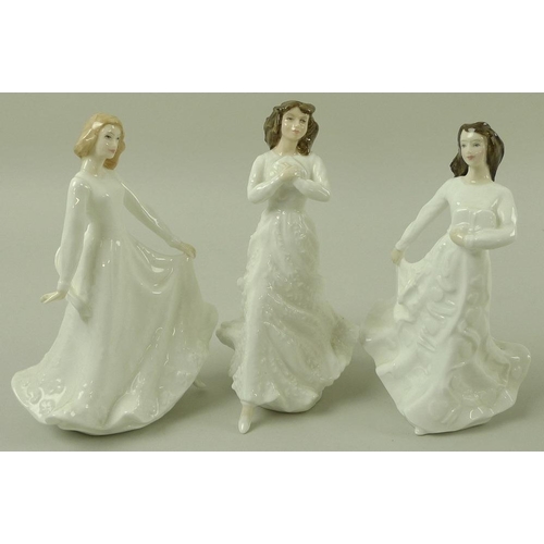 533 - A collection of Royal Doulton figurines, comprising 'Thinking of You', HN3124, 'Au Revoir', HN3729, ... 